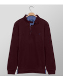 Outlet Polo Long Sleeve Regular Fit Plain Bordeaux | Oxford Company eShop