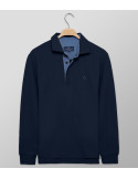 Outlet Polo Long Sleeve Regular Fit Plain Dark Blue | Oxford Company eShop