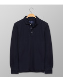 Polo Long Sleeve Regular Fit Plain Dark Blue | Oxford Company eShop
