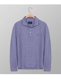 Polo Long Sleeve Regular Fit Plain Blue Indigo | Oxford Company eShop