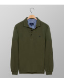 Polo Long Sleeve Regular Fit Plain Olive| Oxford Company eShop