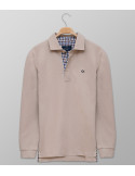 Polo Long Sleeve Regular Fit Plain Beige| Oxford Company eShop