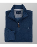 Sweatshirt Regular Fit Plain Blue Indigo | Oxford Company eShop