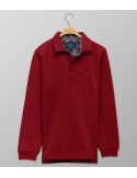 Polo Long Sleeve Regular Fit Plain Bordeaux | Oxford Company eShop